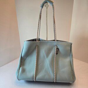 QOGiR Neoprene Multipurpose Gym Bag Tote with Inner Zipper Pockets -Light Blue